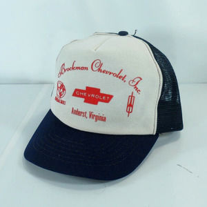 Vintage Brockman Chevrolet Dealership Mesh Trucker Snapback Cap Hat Amherst VA